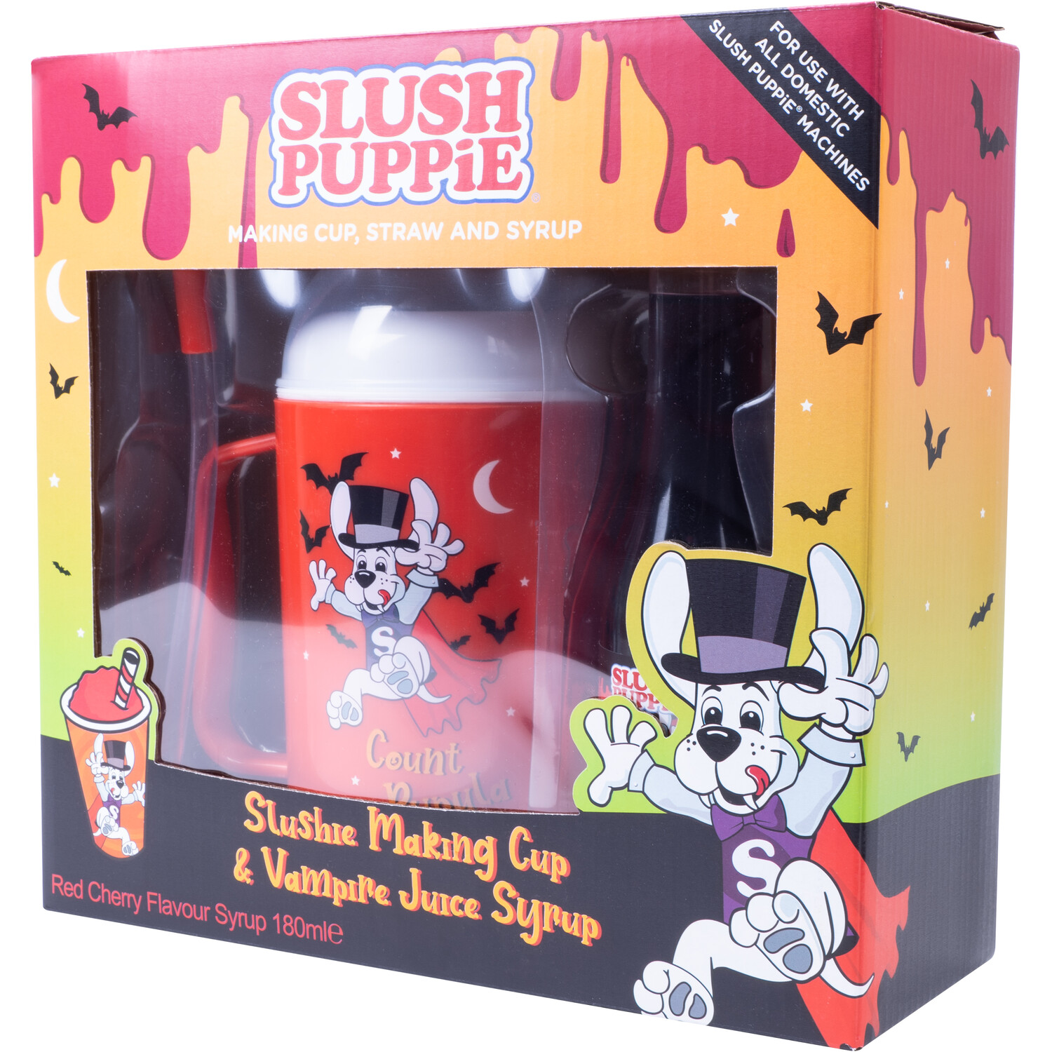 Slush Puppie Halloween Slushie Making Cup and Vampire Juice Syrup Set - Red Image 2