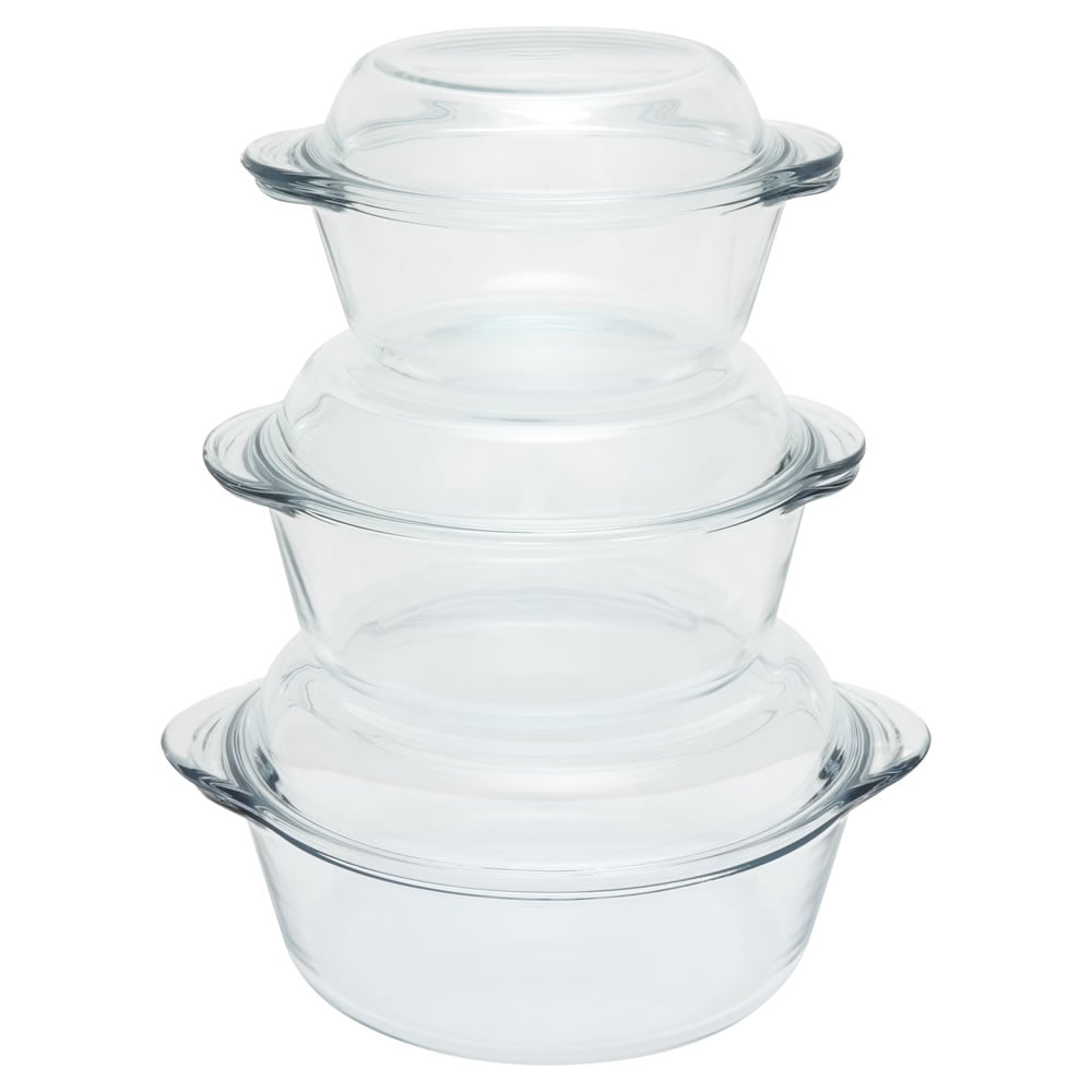 Wilko Glass Casserole Dish Set of 3 Image 2