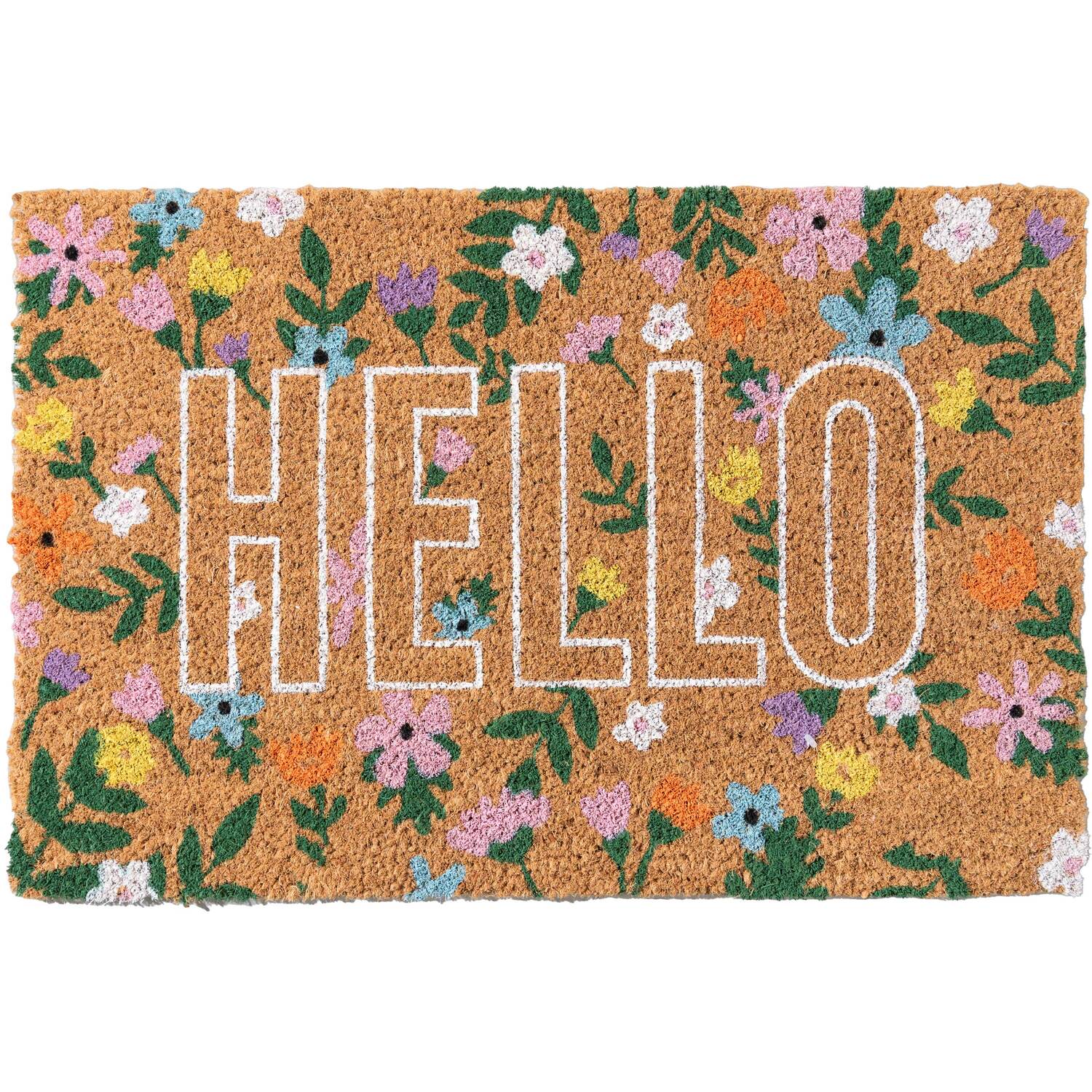 Printed Floral Coir Mat Image 5