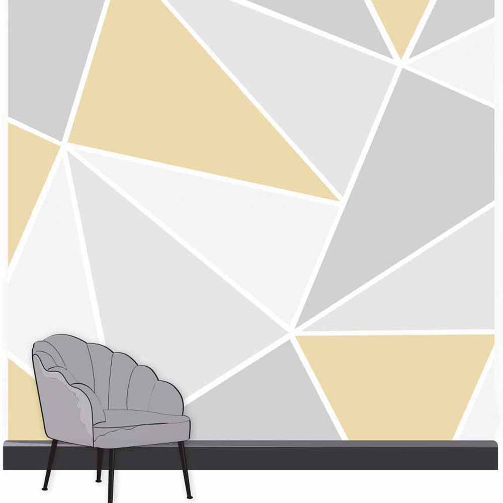 Art For The Home Trinity Geometric Yellow Wall Mural Image 1
