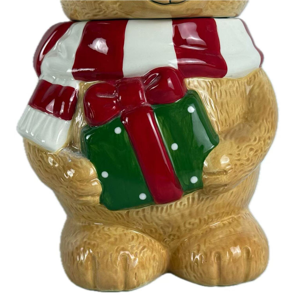 Christmas Teddy Bear Cookie Jar Image 3