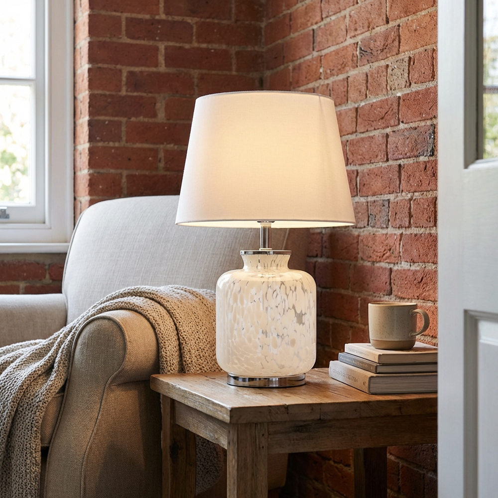 Arianna Grey and White Table Lamp Image 2