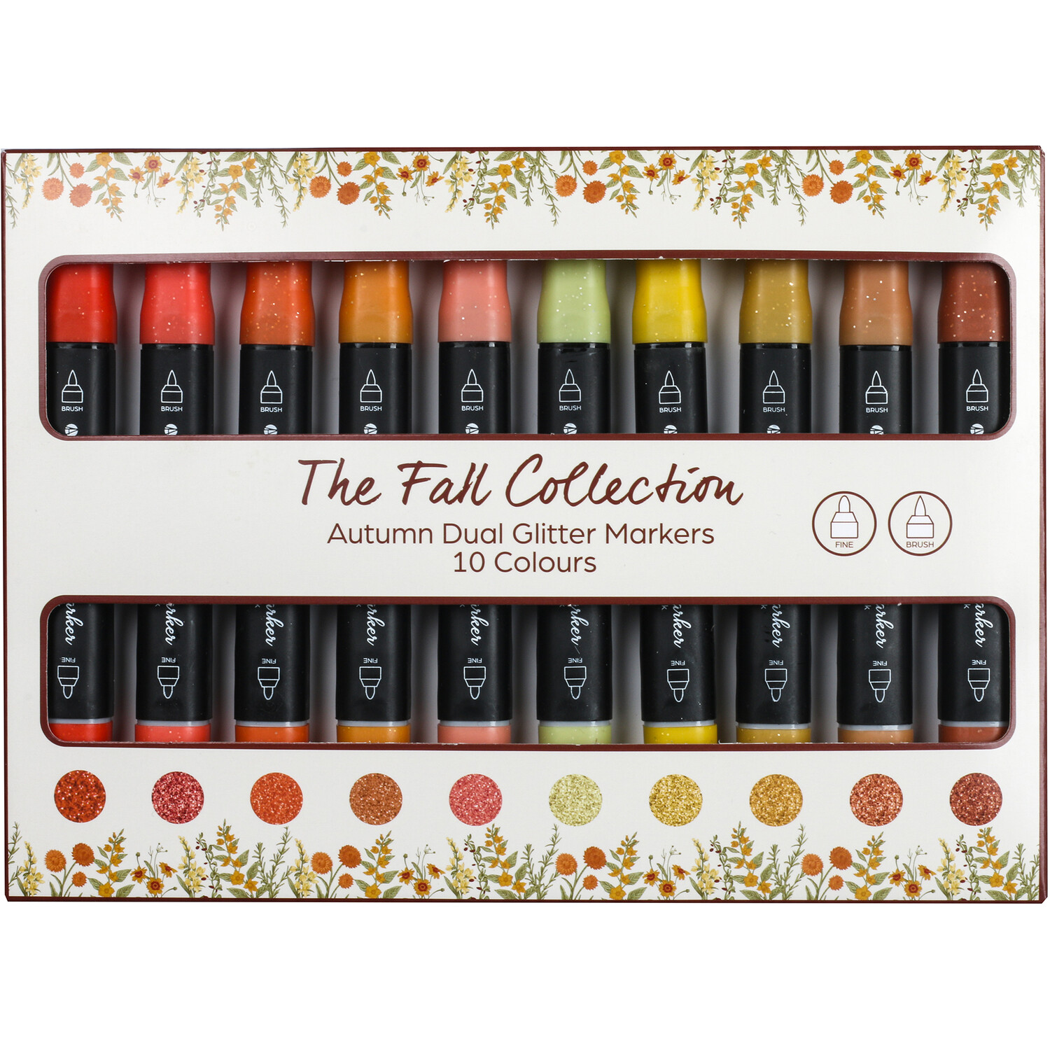 Pack of 10 Autumn Dual Markers Multicolour Image 1