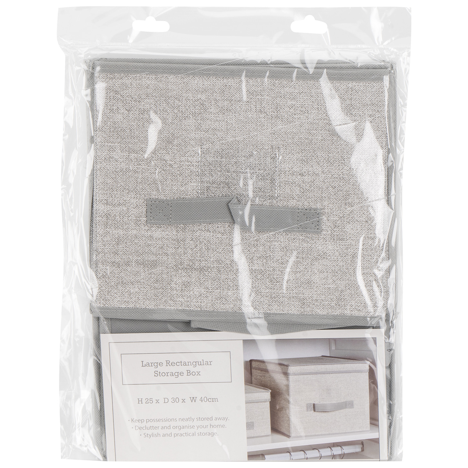 Large Grey Fabric Foldable Storage Box Image 4
