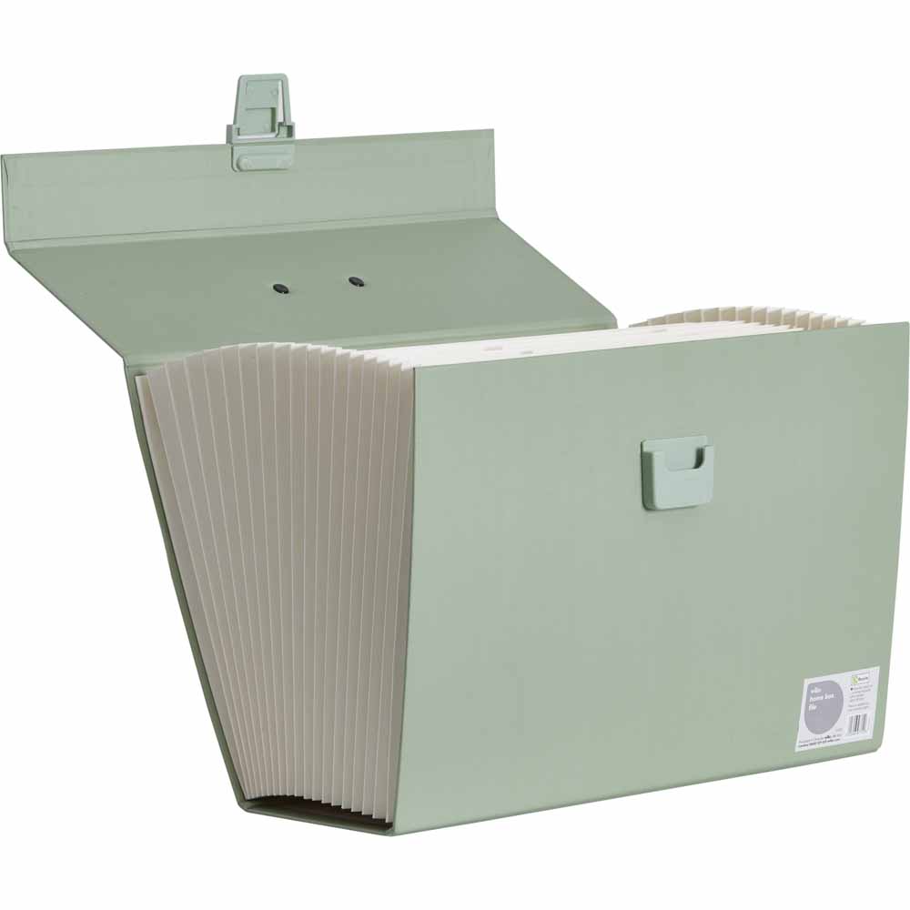 Wilko Home Box File Green Wilko