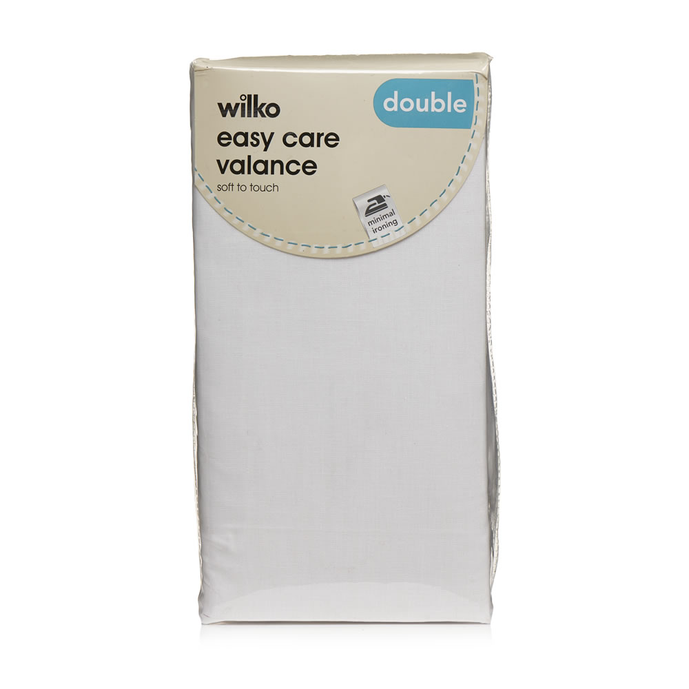 Wilko Easy Care Double White Valance Sheet Image 1