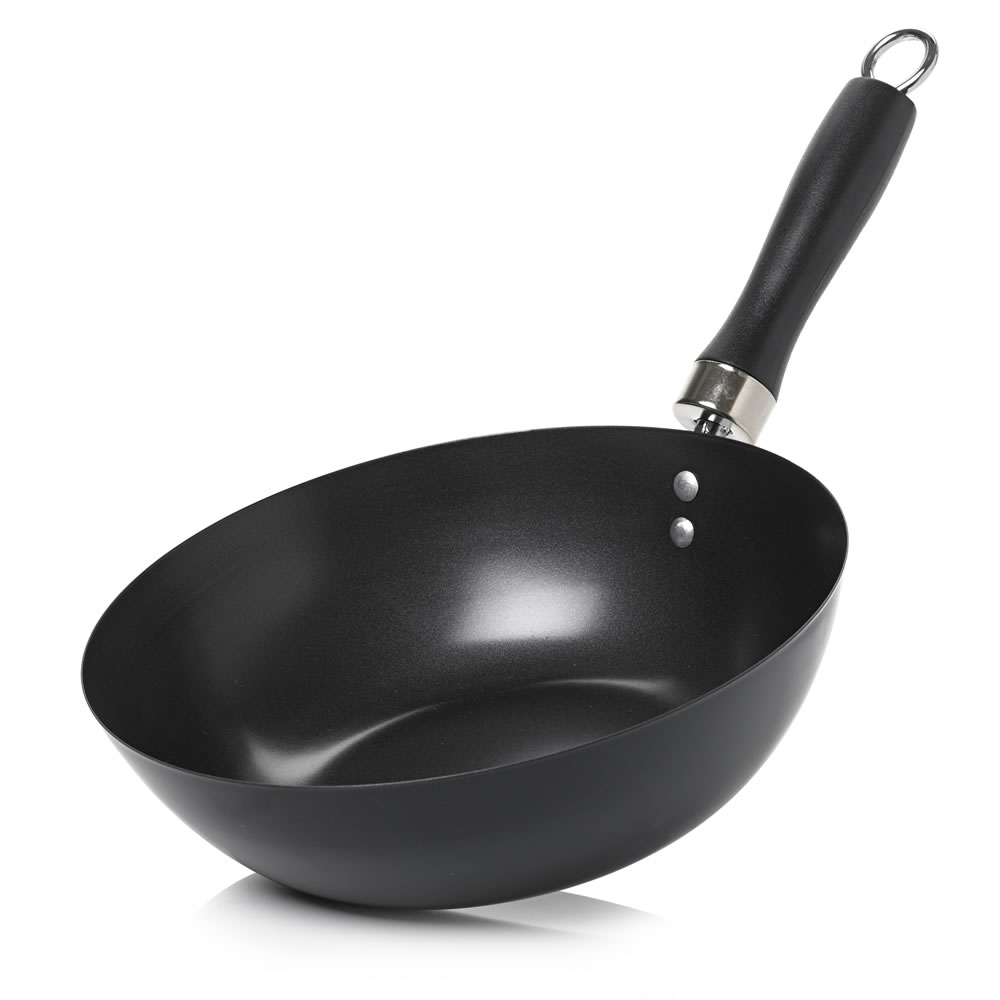 Wilko 24cm Functional Black Wok Wilko