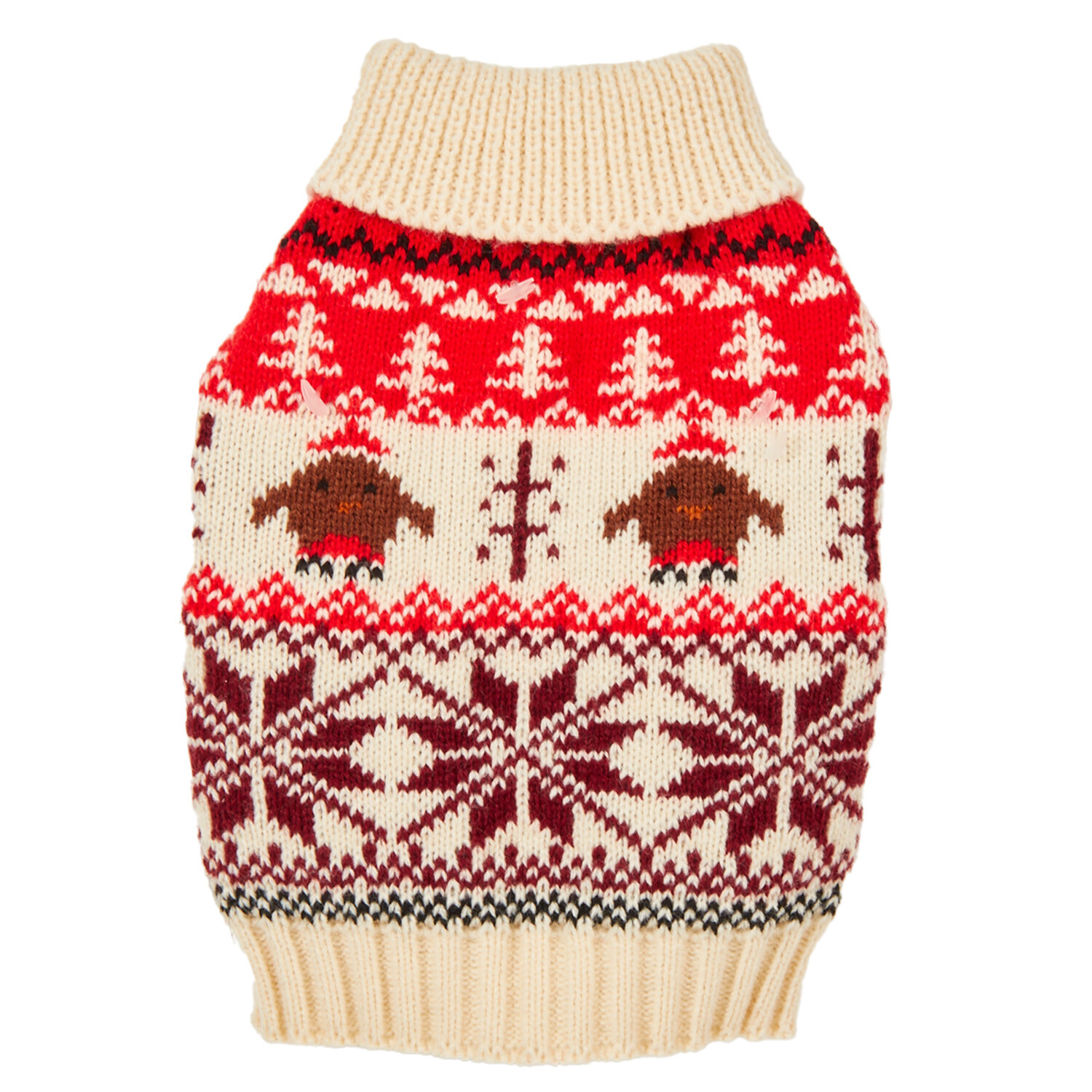 Fair Isle Robin Jumper - Beige / 50cm Image 5
