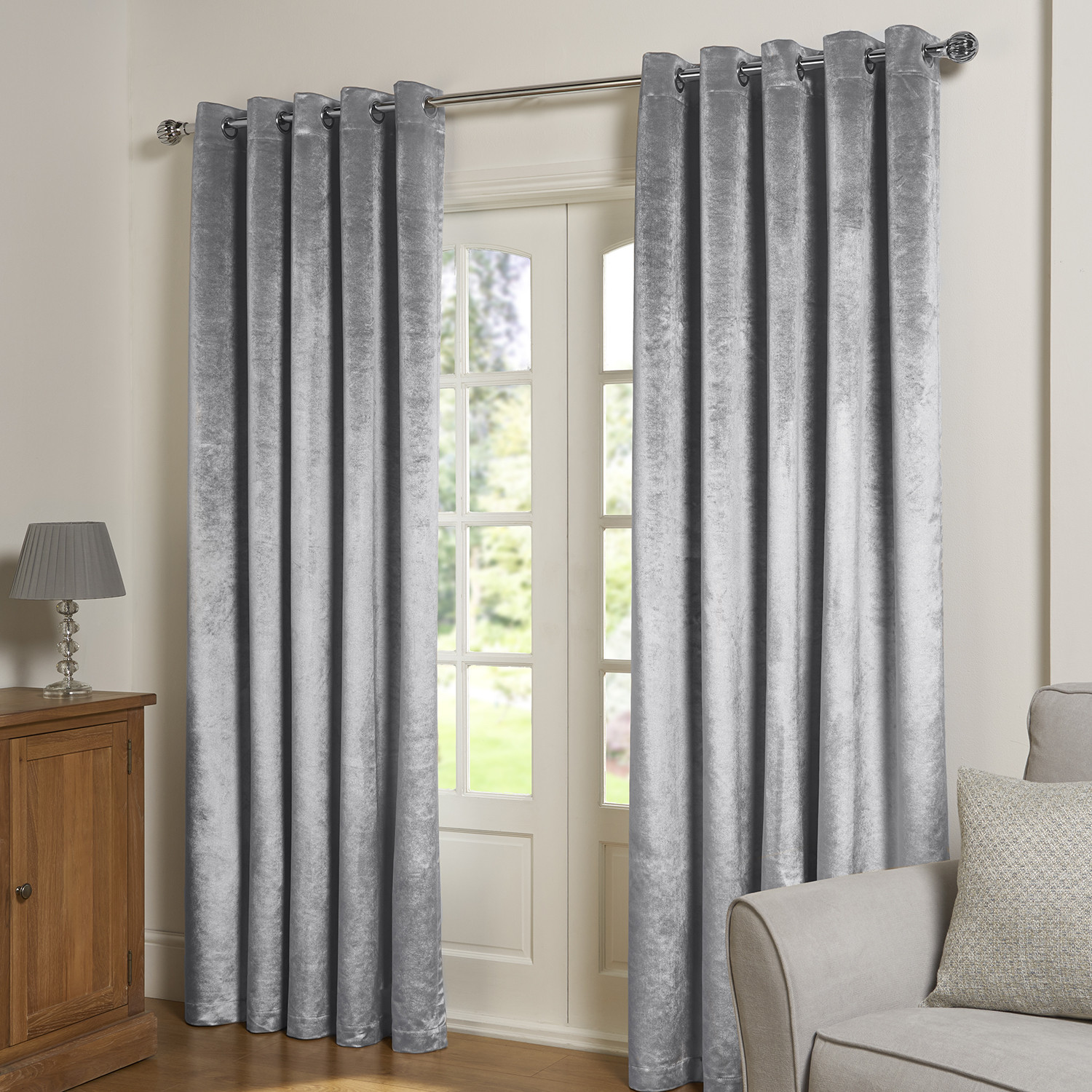 Belvedere Blackout Curtains - Silver / 168cm / 229cm Image 1