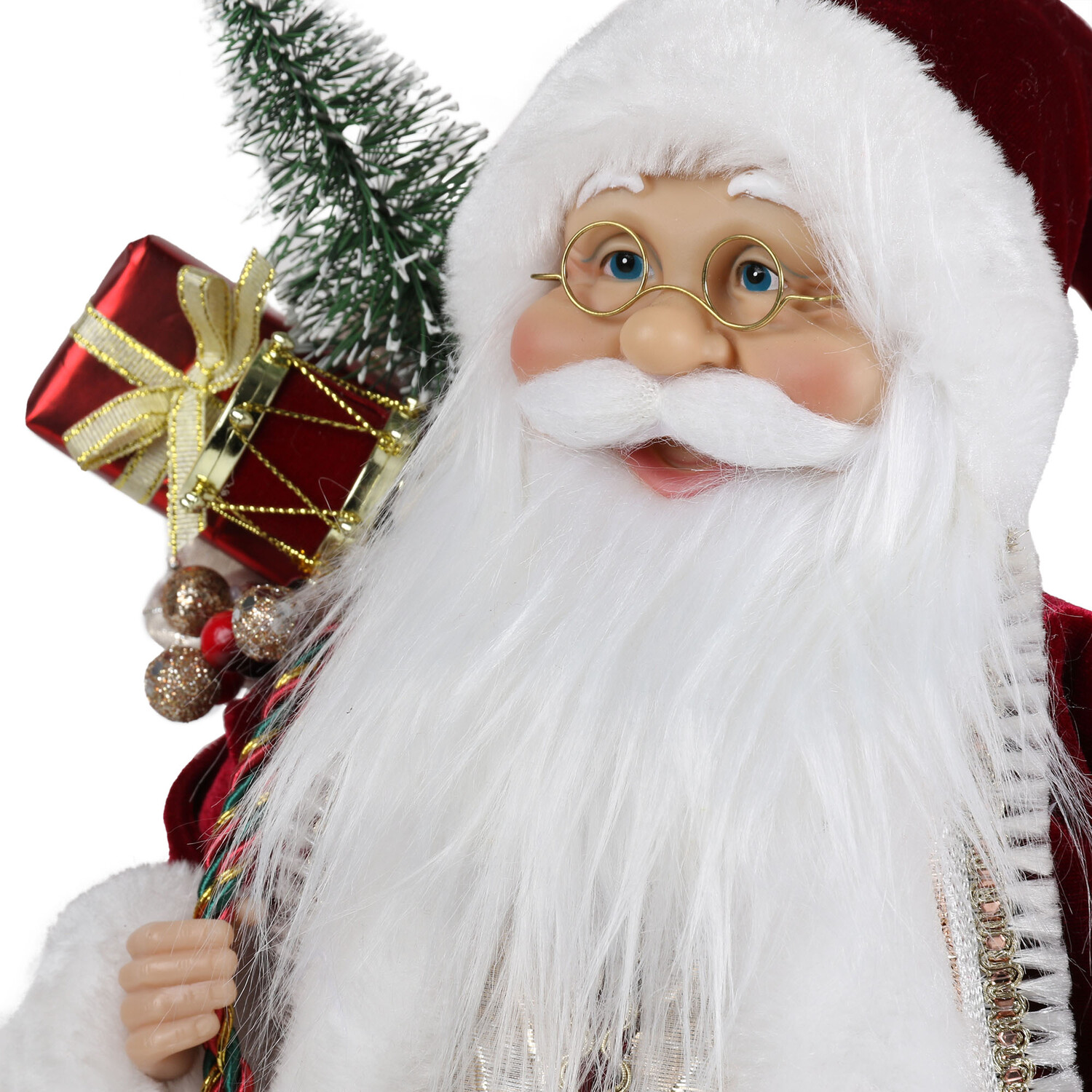 Burgundy and Champagne Standing Santa Image 3