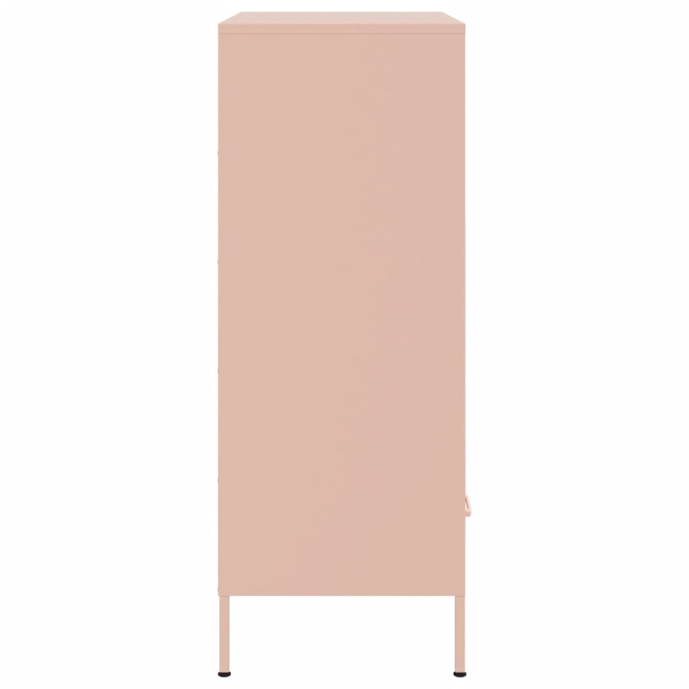 vidaXL 2 Drawer 4 Shelf Pink Cold-Rolled Steel Highboard Image 7