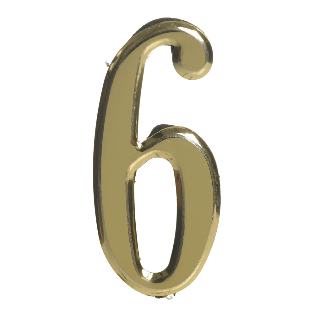Wilko Numeral 6 Gold Effect 2in Image