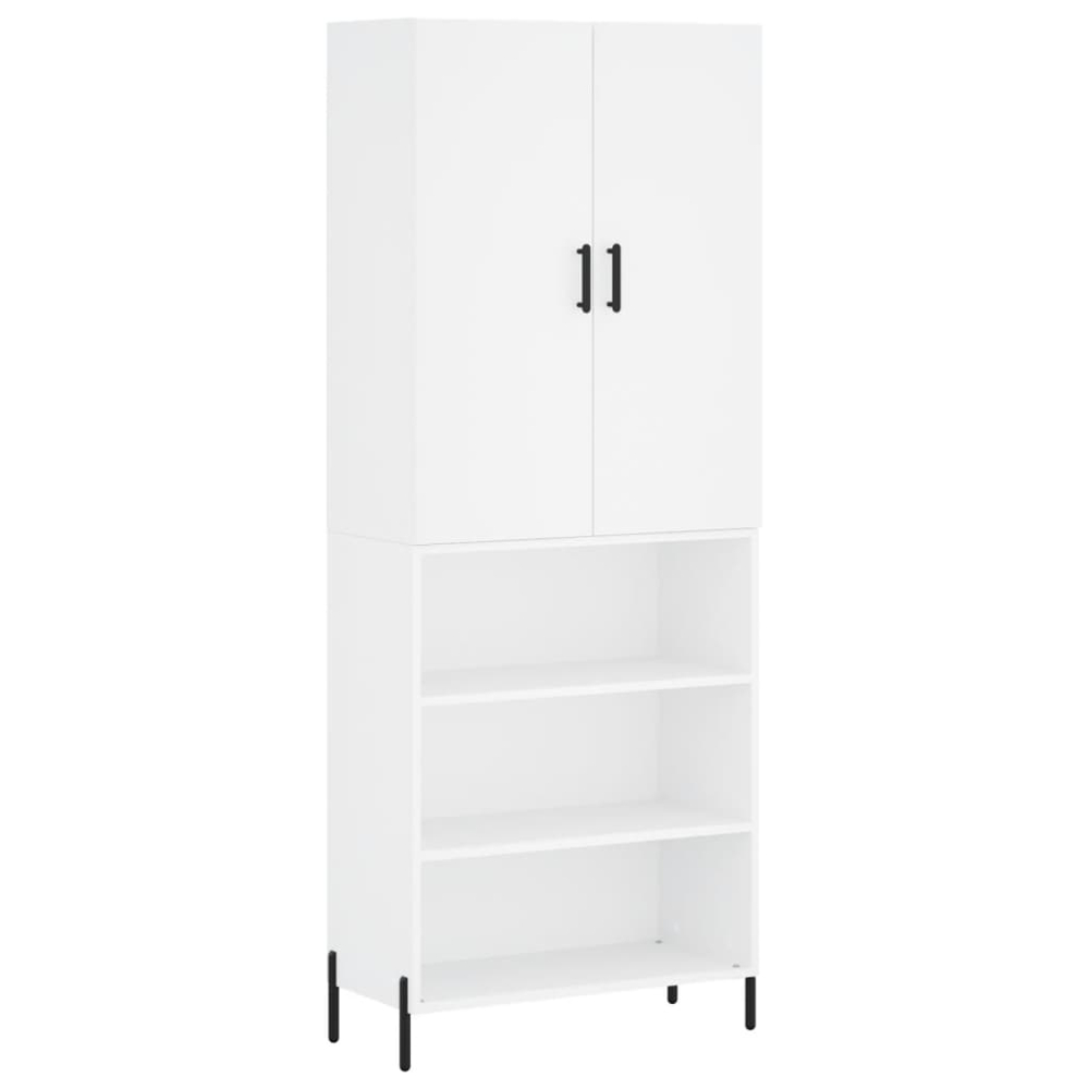 vidaXL 2 Door 3 Shelf White Highboard Image 2