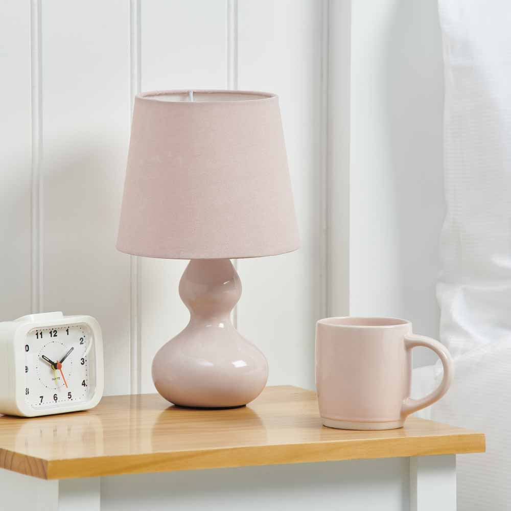 Wilko Ceramic Lamp Pink Image 3