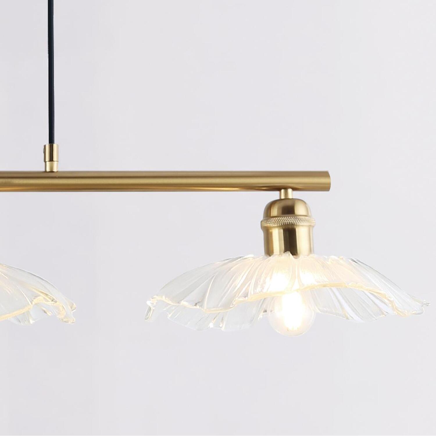 3 Light Flower Ceiling Fitting Champagne Image 4