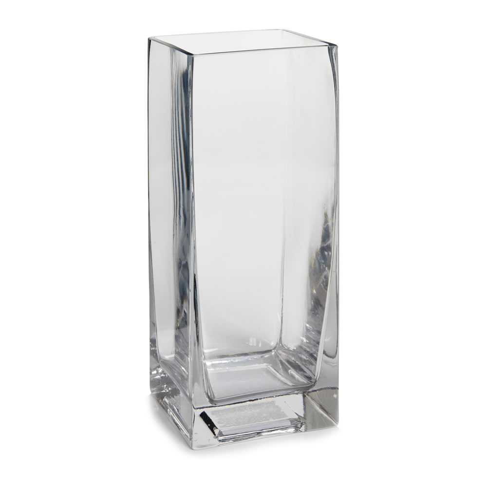 Wilko Glass Square Vase