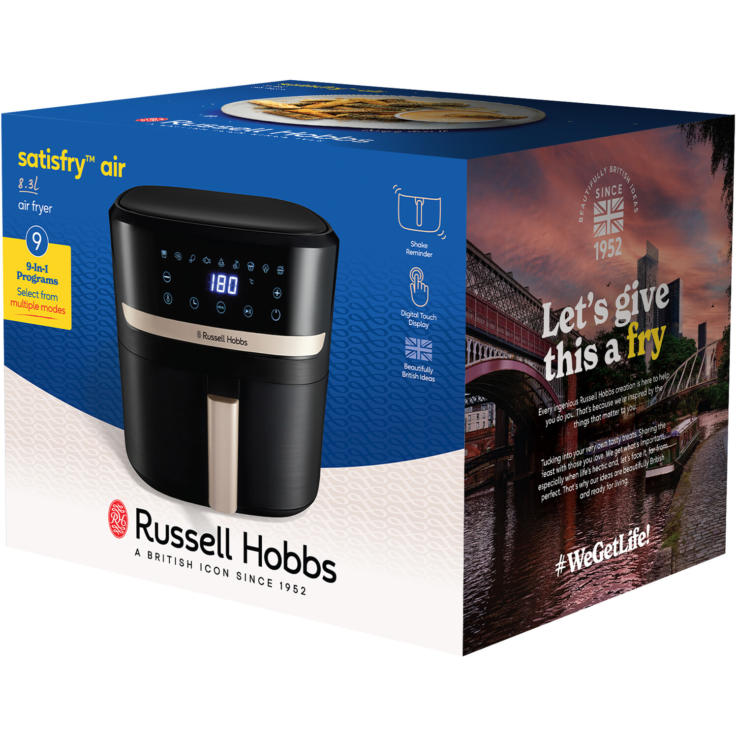 Russell Hobbs Single Drawer Air Fryer Black Image 3