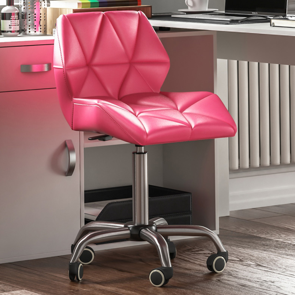 Vida Designs Pink PU Faux Leather Swivel Office Chair Image 1