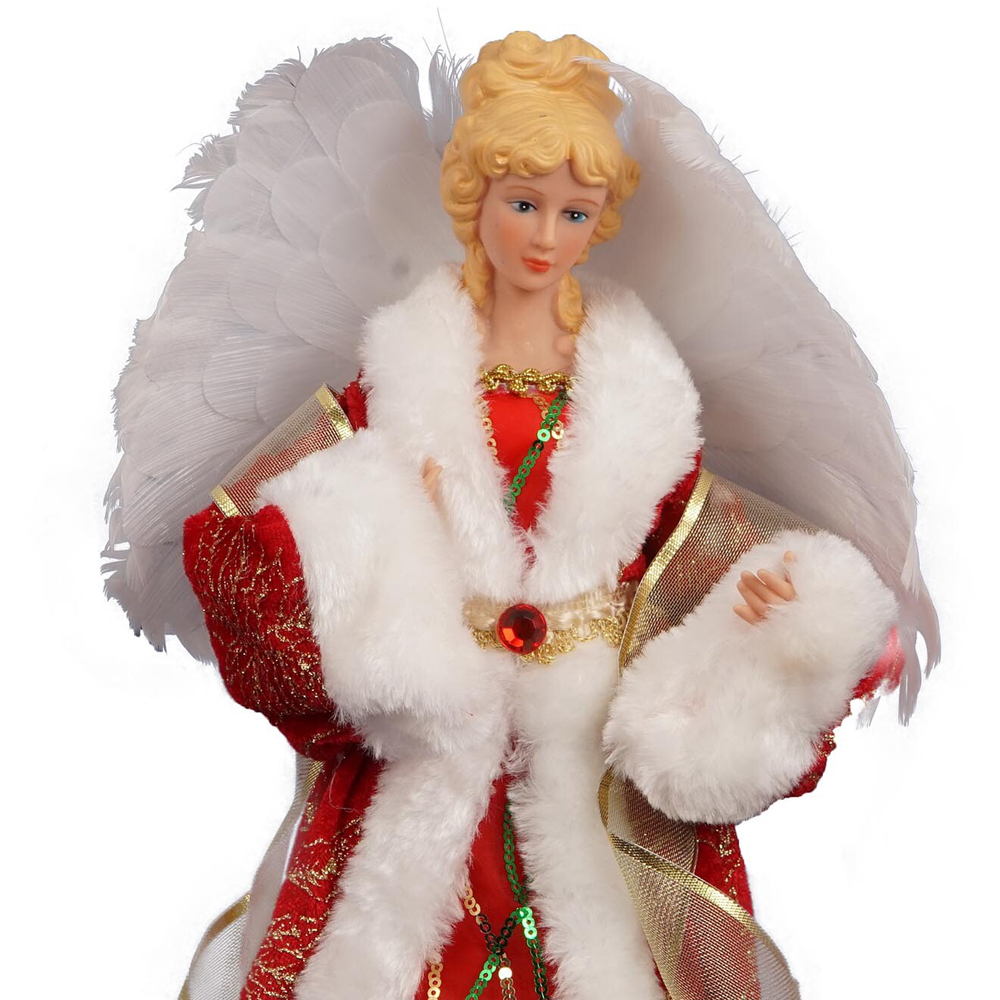 Red Standing Angel with LED Wings Decoration Image 3