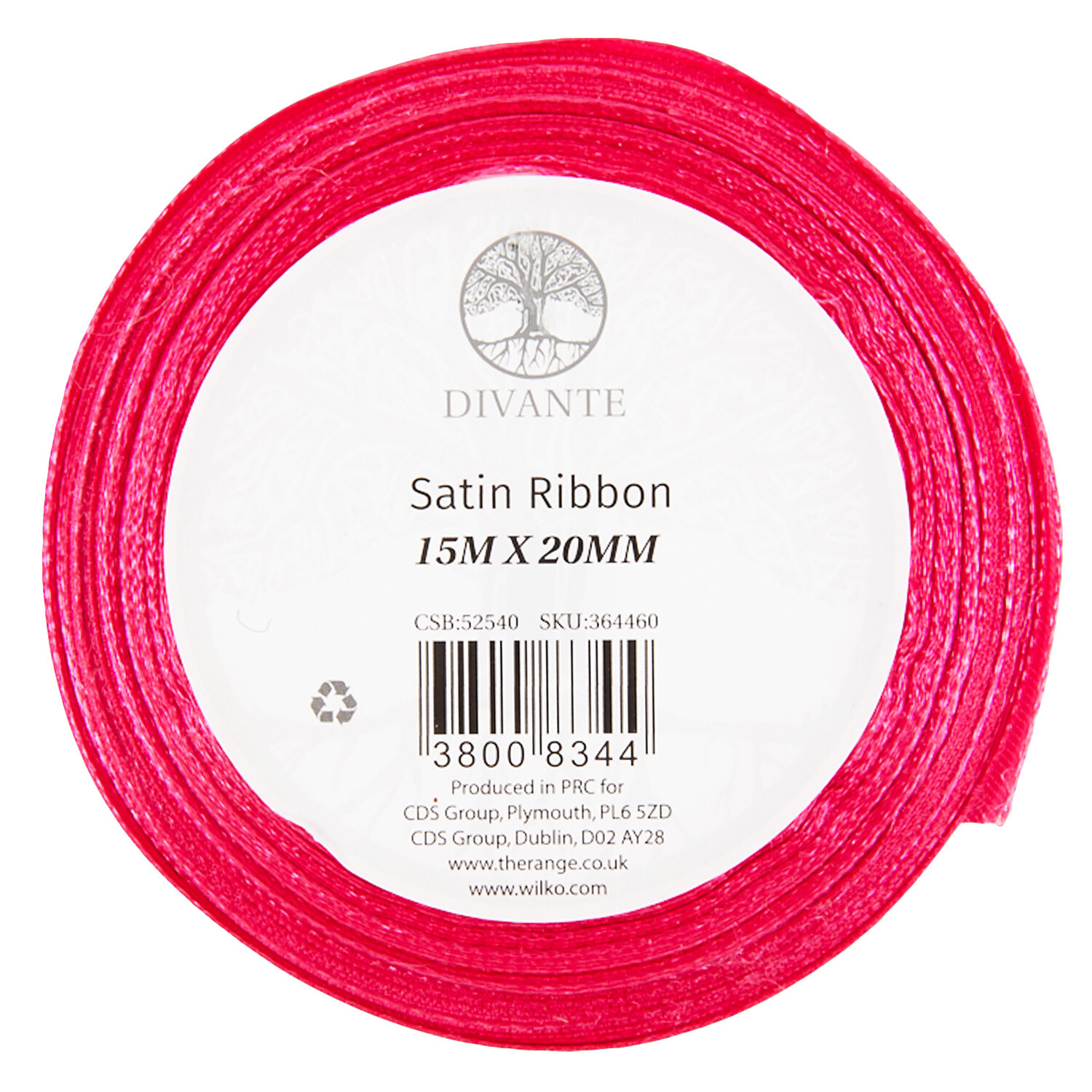 Satin Ribbon 15m - Hot Pink Image 1