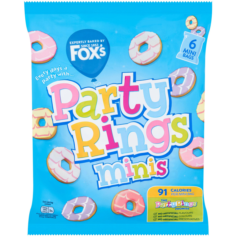 Fox's Mini Party Rings 6 Pack Image
