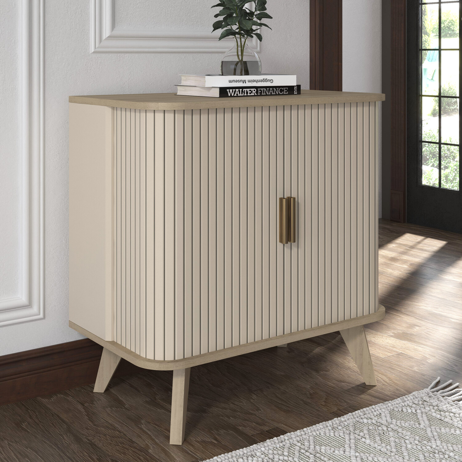 Mateo Sliding Door Sideboard Cream Image 4