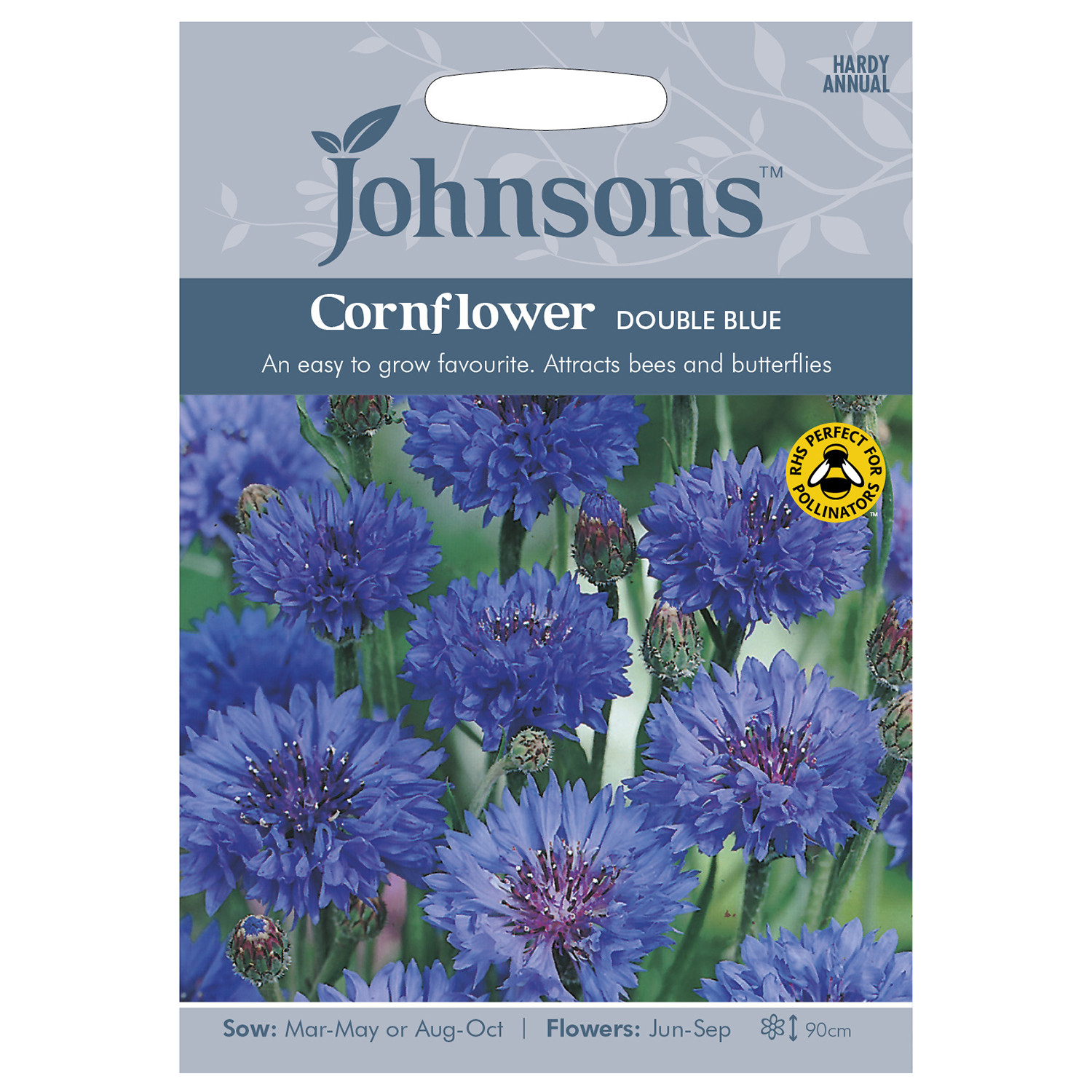 Johnsons Cornflower Double Blue Flower Seeds Image 2