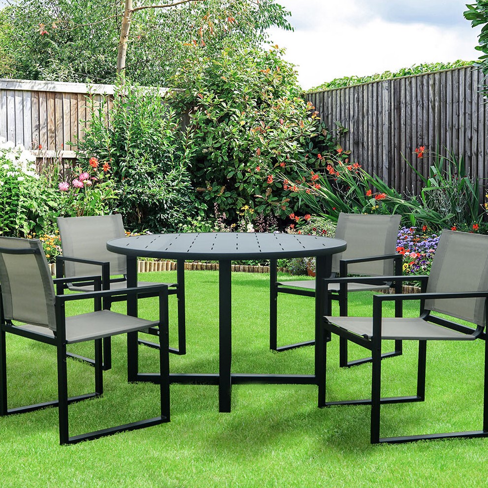 Bayview 4 Seater Dining Set - Black Image 1