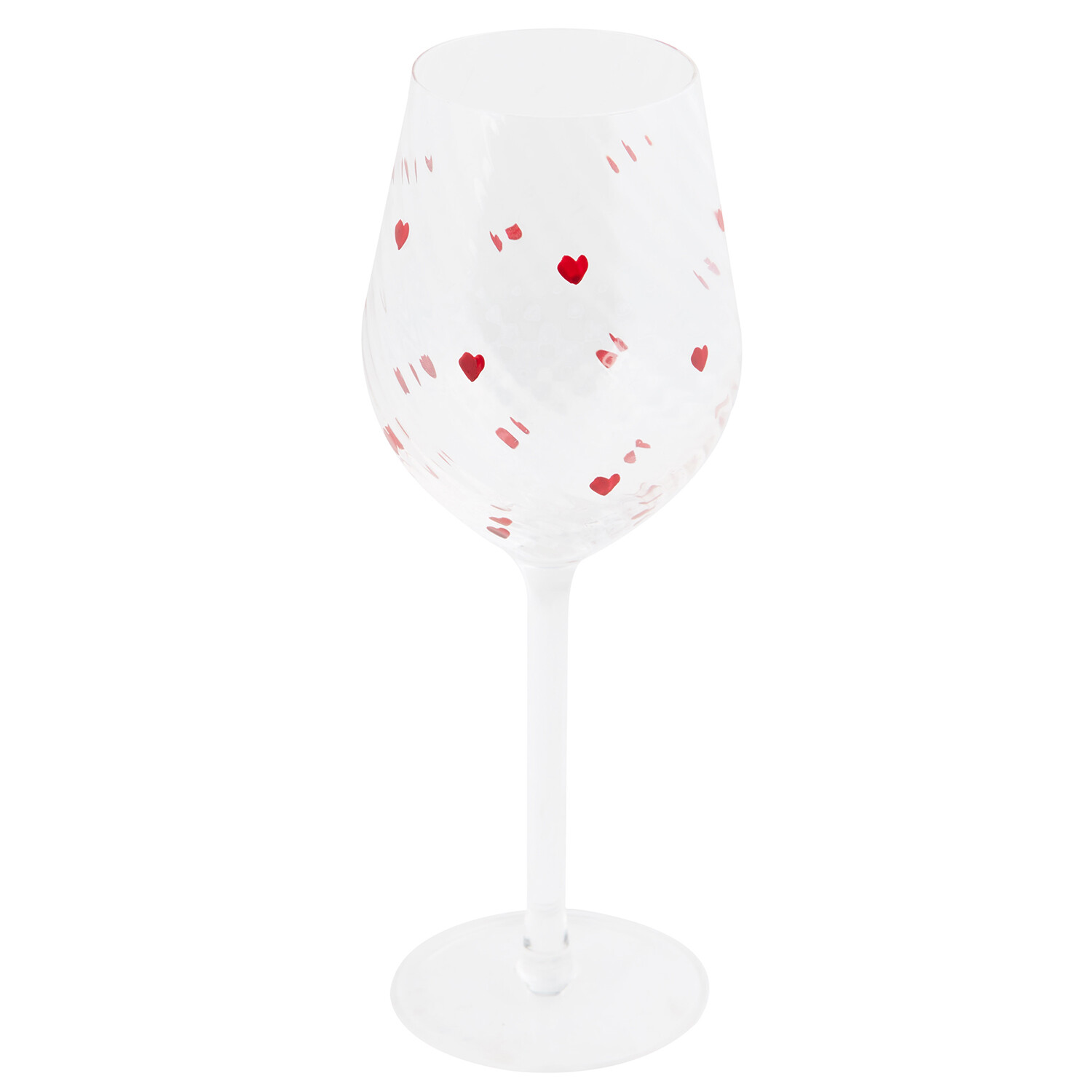 Mini Hearts Wine Glass - Clear and Red Image 5
