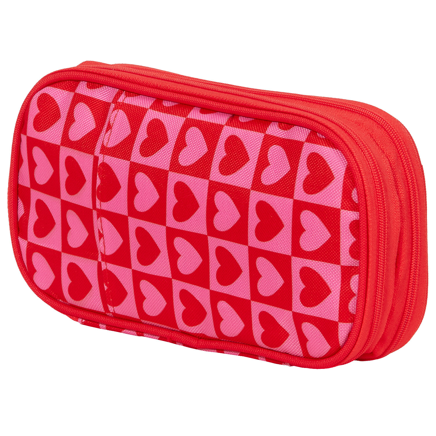 Cherry Hearts Compartment Pencil Case - Pink Image 7