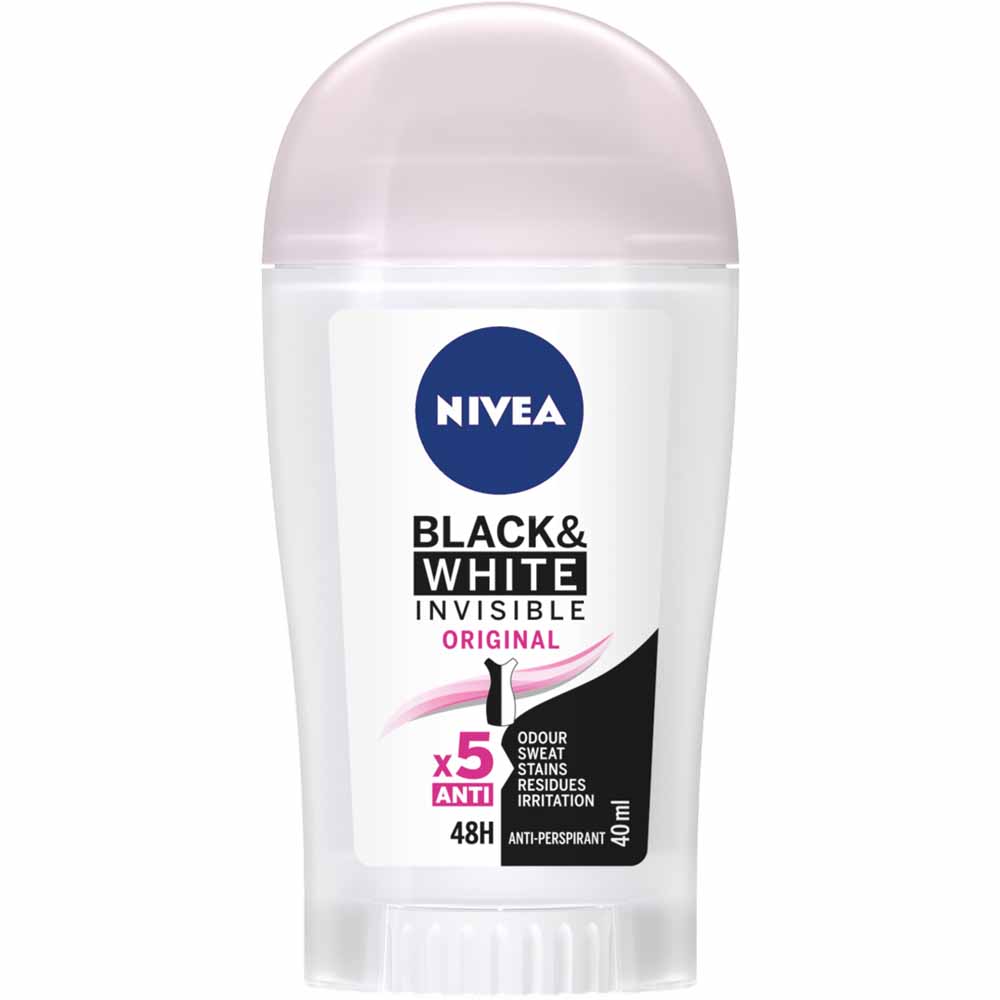 Nivea Black and White Original Antiperspirant Deodorant Stick 40ml Image 1