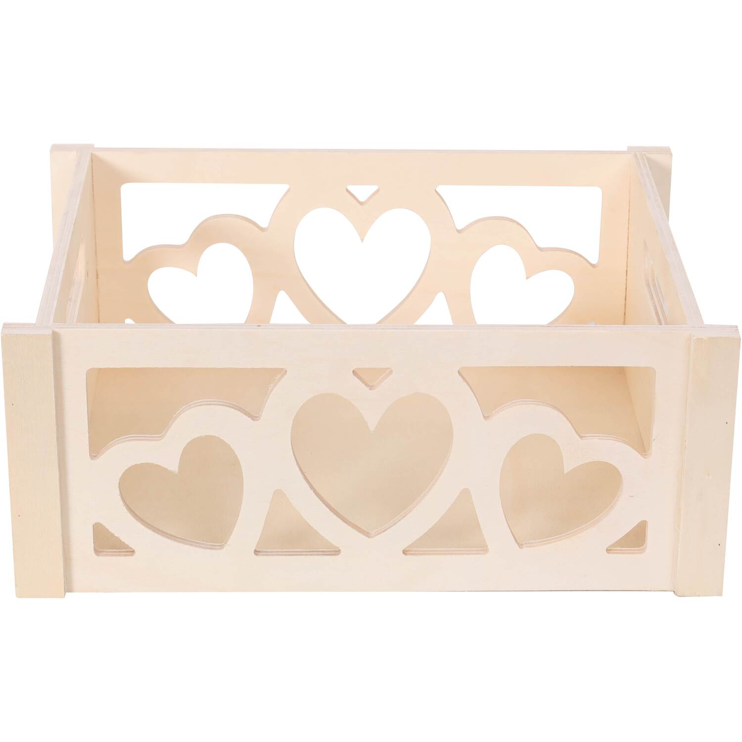 Heart Design Wooden Crate Natural Image 2
