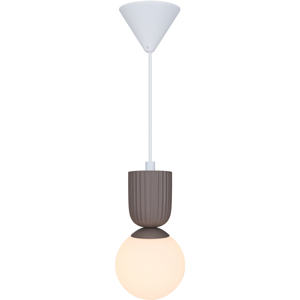 Nordlux Sadie Light Brown Opal Glass Dome Rippled Pendant Light Image 3