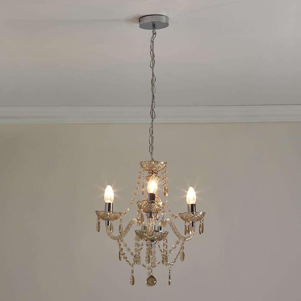 Wilko Marie Therese Light Fitting 3 Arm Champagne Image 4