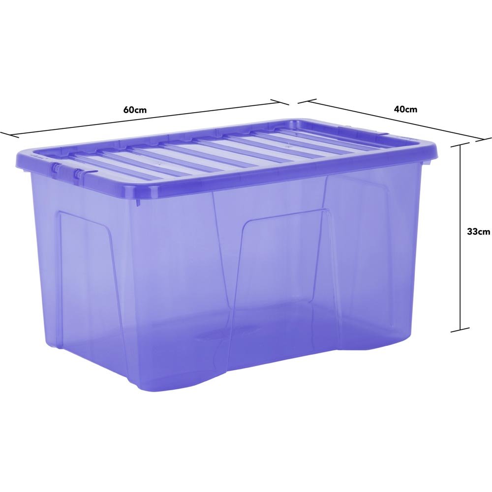 Wham 60L Blue Crystal Storage Box and Lid 5 Pack Image 5