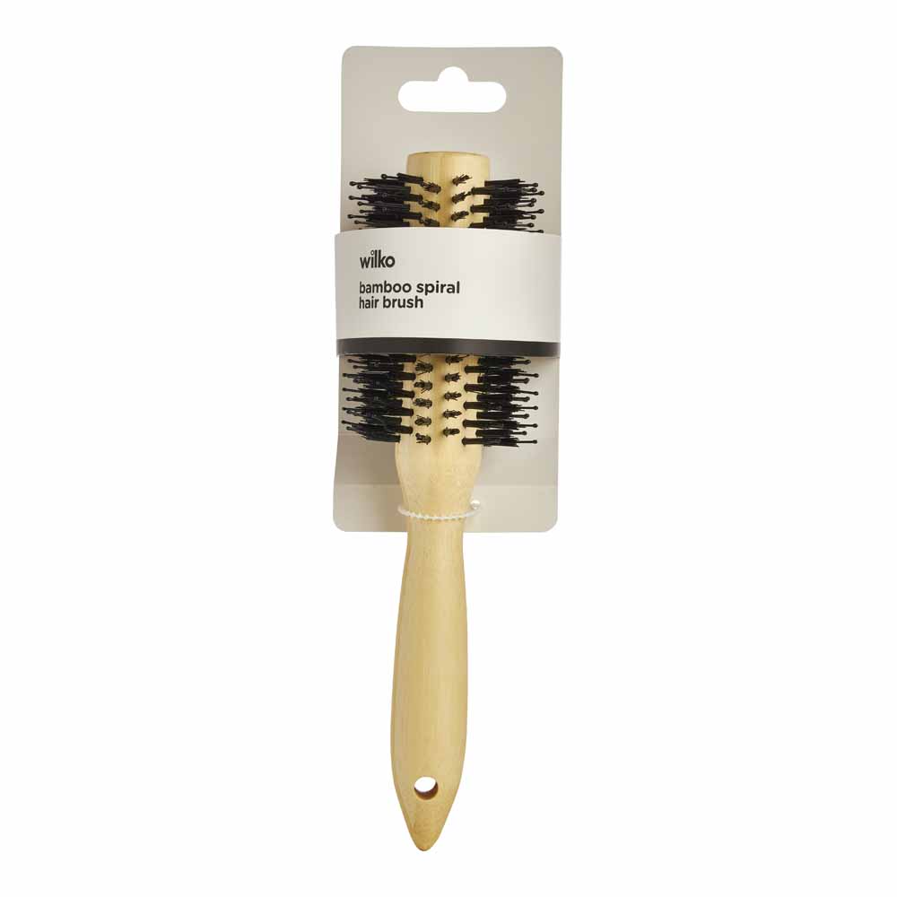 Bamboo Spiral Combo Bristle Hair Brush | Wilko