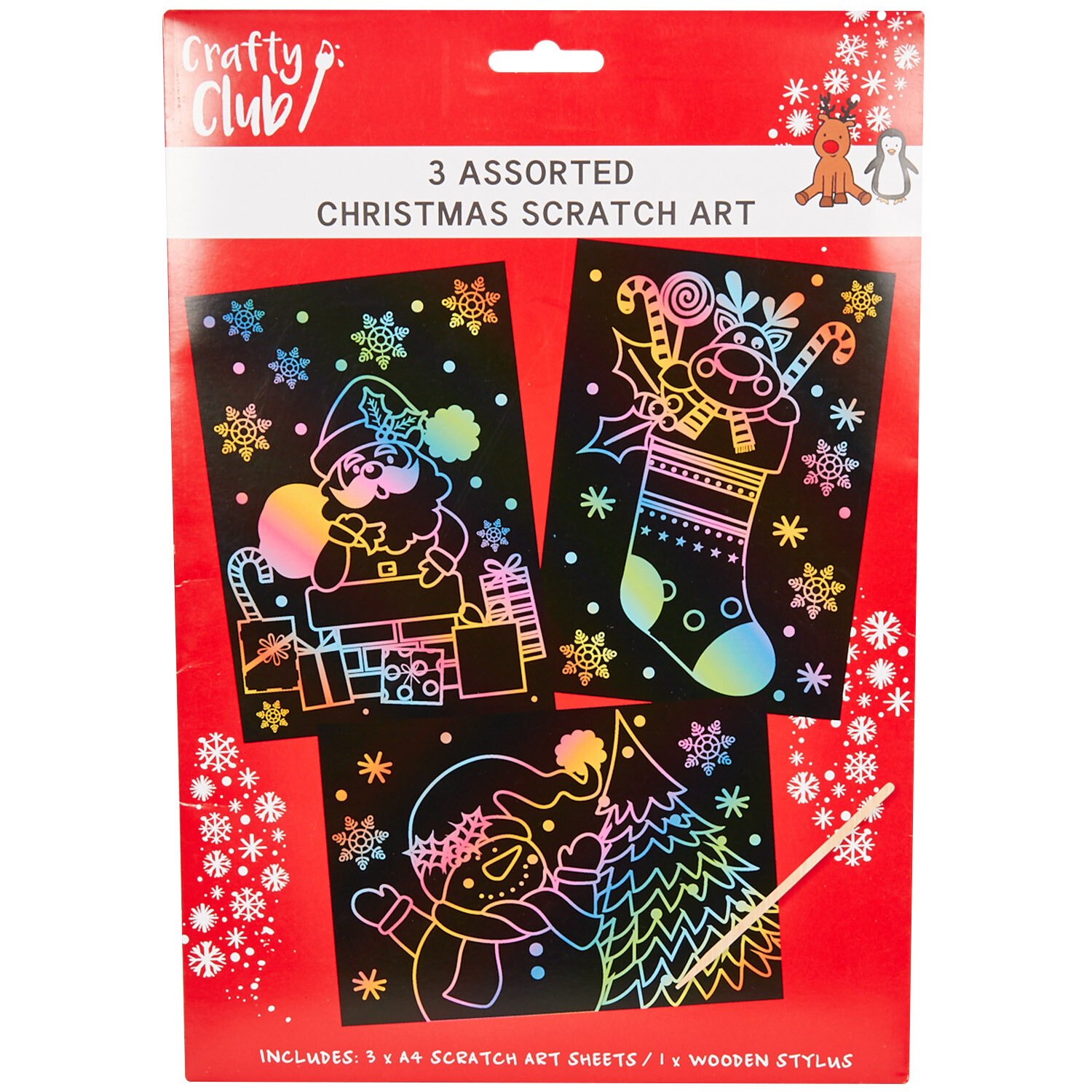 Assorted Christmas Scratch Art - Black Image 1