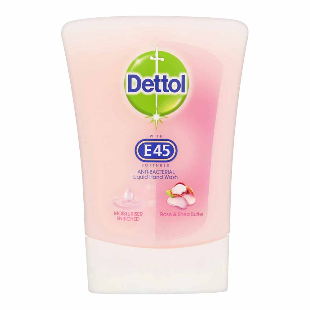 Dettol with E45 No Touch Rose and Shea Butter Liquid Hand Wash 250ml Image 1
