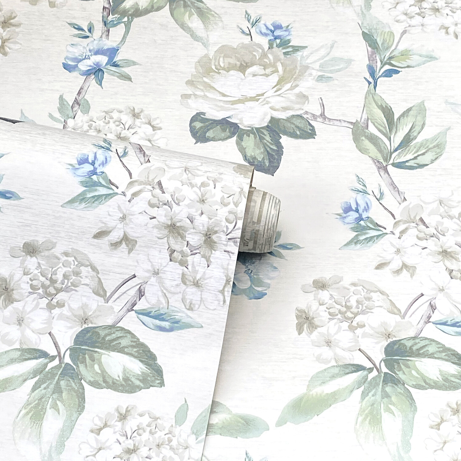 Keeka Floral Wallpaper - Blue and Cream Image 2