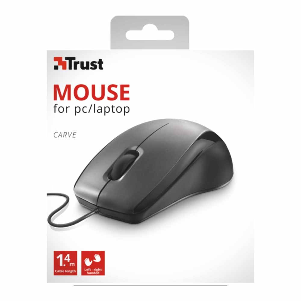 Carve Optical Mouse Black Wilko