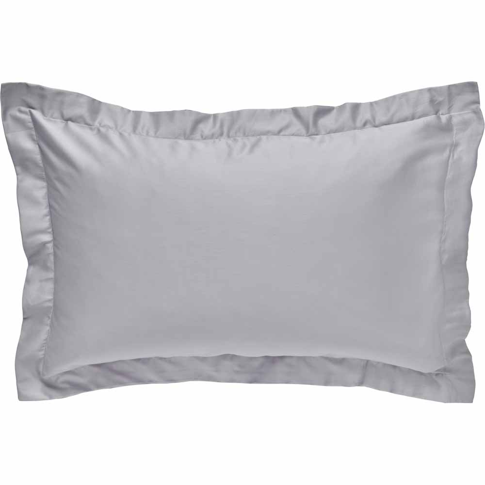 Wilko Best 100% Egyptian Cotton Grey Oxford Pillowcase Image 1