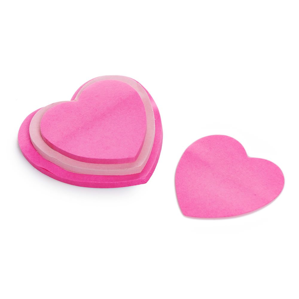 Wilko Pink Heart Shaped Sticky Notes Image