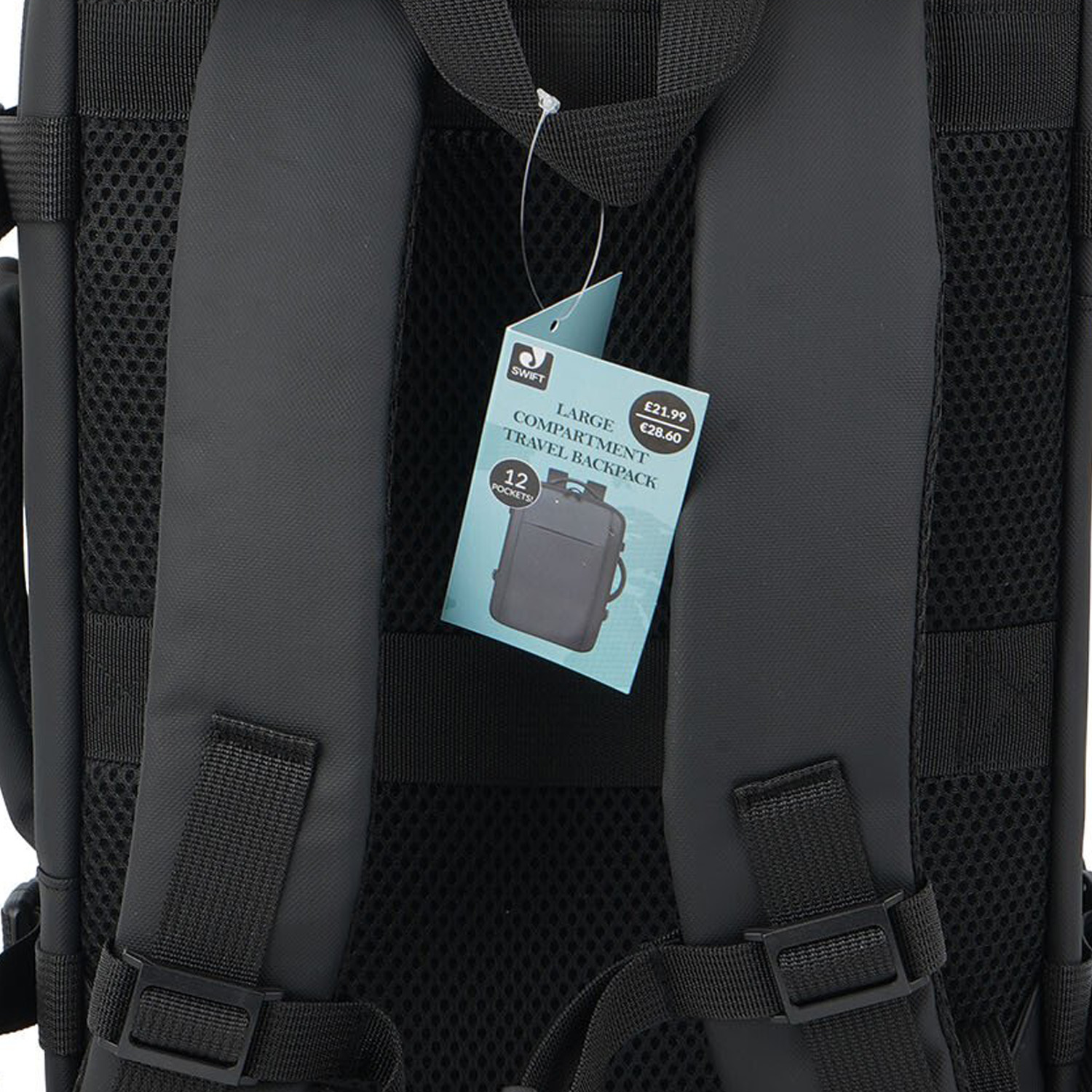 Large Compartment Travel Backpack - Black Image 6