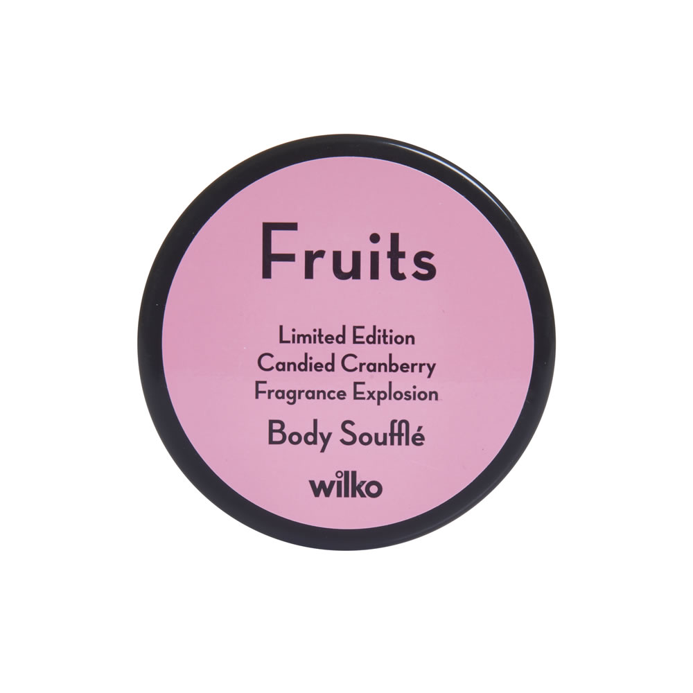 Wilko Fruits Limited Edition Body Souffle Candied Cranberry 200ml Image 1