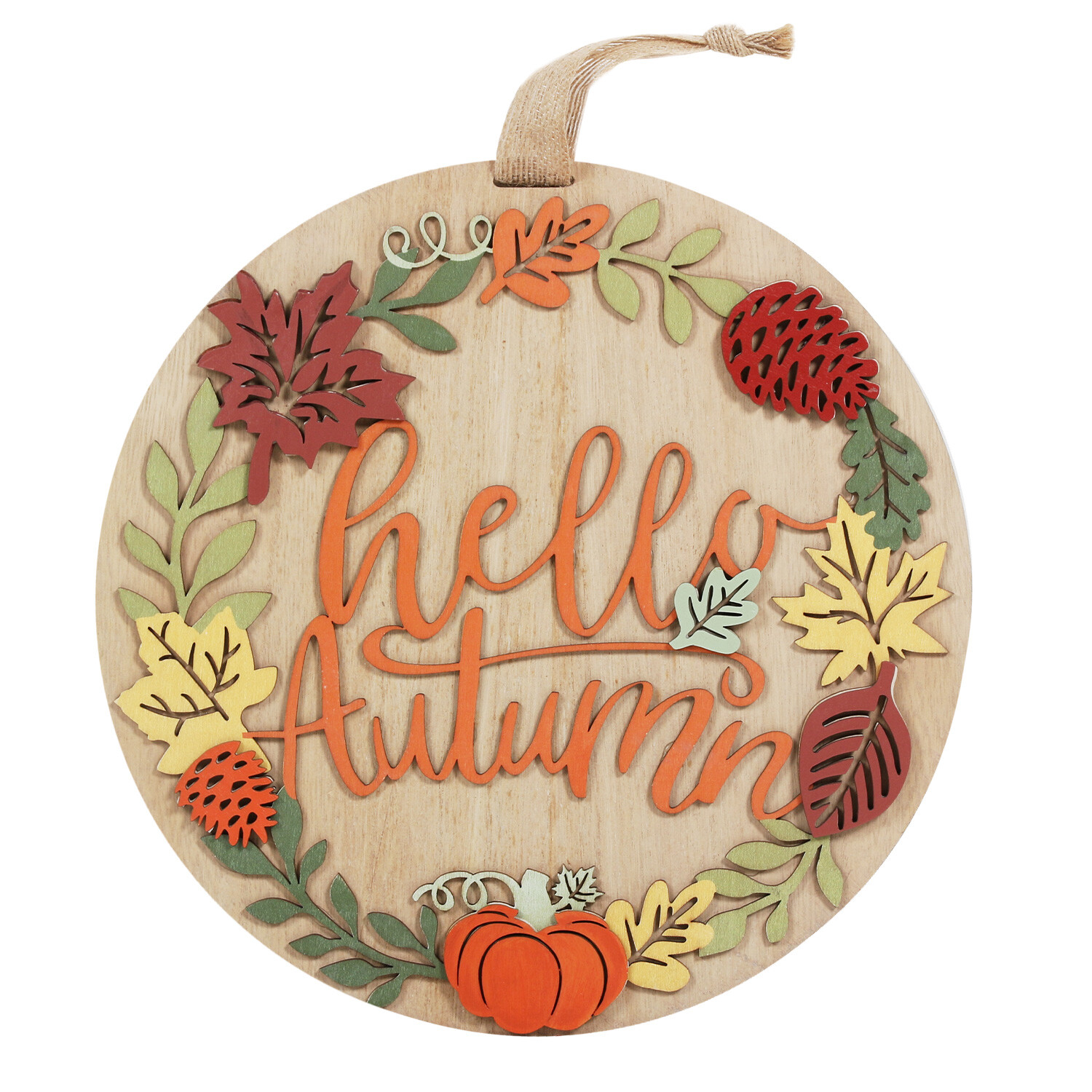 Hello Autumn Wreath Plaque Image