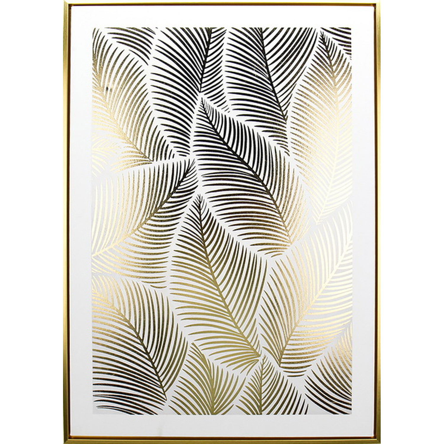 Gold Foiled Tropical Leaves Framed Wall Art Image 2