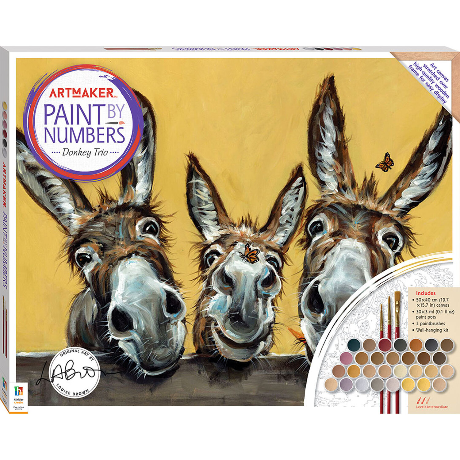 Hinkler Paint by Numbers Donkey Trio Canvas Kit Image