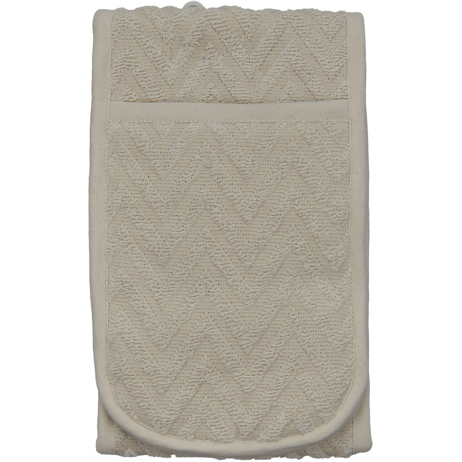 Dobby Terry Double Oven Glove - Cream Image 1