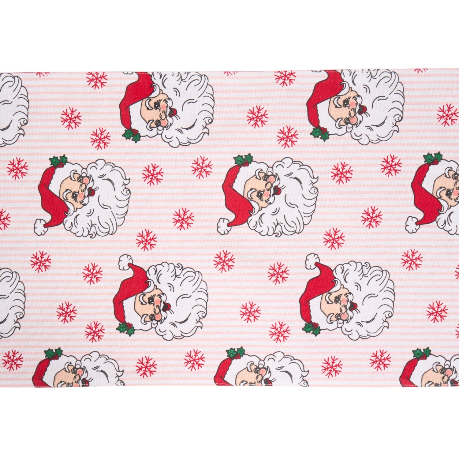 Santa Print Table Runner Pink Image 1