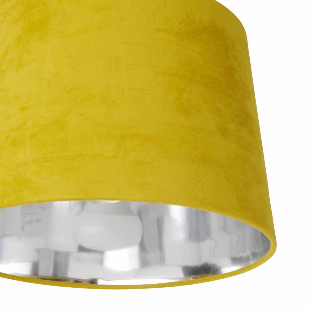 Wilko Mustard Silver Velvet Light Shade Wilko